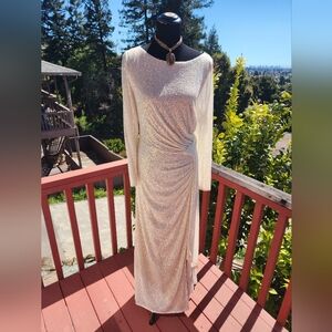 Elegant Cream Evening Dress Size 16 Mac Duggal / Ieena by Mac Duggal 26715